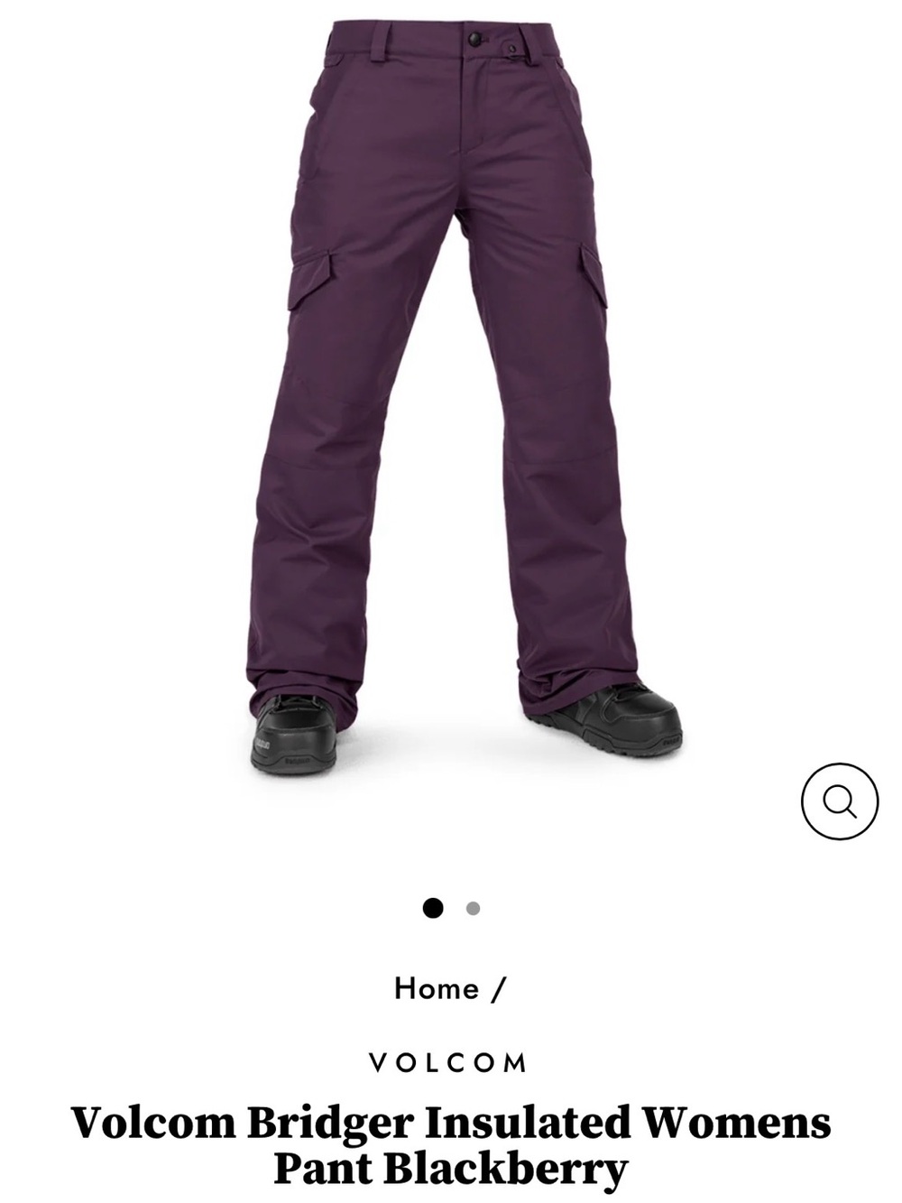 Volcom Women’s Snow Pants in Blackberry